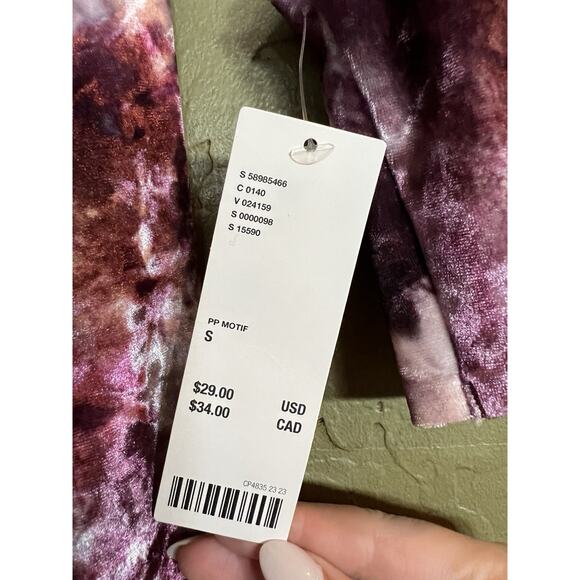 Urban Outfitters Out From Under Velvet Tie-Dye Leggings/Bra Set Purple XS/S - Picture 4 of 6
